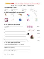 Bài tập Tiếng Anh lớp 4 Let's learn English 2 Unit 4