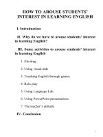 SKKN HOW TO AROUSE STUDENTS’ INTEREST IN LEARNING ENGLISH 