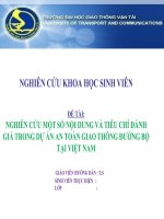 Slide Nghiên cứu tiêu chí đánh giá ATGT