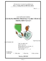 SKKN vận DỤNG PHƯƠNG PHÁP dạy và học TÍCH cực  TRONG môn vật lý 7  
