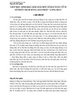 SKKN GIÚP học SINH KHÁ GIỎI GIẢI một số bài TOÁN về tỉ số PHẦN TRĂM BẰNG PHƯƠNG PHÁP LƯỢNG hóa 