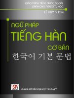 NGỮ PHÁP TIẾNG HÀN CƠ BẢN LÊ DUY KHOA