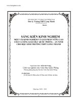 SKKN một vài KINH NGHIỆM và GIẢI PHÁP NÂNG CAO CHẤT LƯỢNG GIÁO dục QUỐC PHÒNG – AN NINH CHO học SINH TRƯỜNG THPT LONG THÀNH 2 