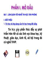 Toàn bộ bài giảng môn Nghề Tin Học Văn Phòng lớp 11