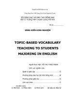 SKKN TOPIC BASED VOCABULARY TEACHING TO STUDENTS MAJORING IN ENGLISH 