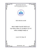 Phát triển nguồn nhân lực tại tổng công ty cổ phần vật tư nông nghiệp nghệ an 