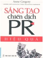 Sáng tạo chiến dịch PR hiệu quả  anne gregory; trung an, việt hà biên dịch pdf 