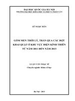Luận văn gốm men thời lý, trần qua các đợt khai quật ở khu vực điện kính thiên từ năm 2011 đến năm 2013