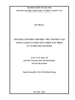 Giáo dục lối sống cho học viên trường cao đẳng cảnh sát nhân dân 1 hiện nay theo tư tưởng hồ chí minh
