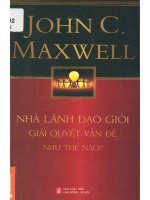 Nhà lãnh đạo giỏi giải quyết vấn đề như thế nào john c  maxwell; vân khanh, đỗ quyên dịch pdf 