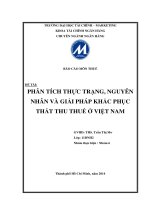 Báo cáo môn thuế phân tích thực trạng, nguyên nhân và giải pháp khắc phục thất thu thuế ở việt nam 