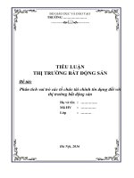 [Tiểu luận cao học Thị trường Bất động sản] Vai trò của các tổ chức tín dụng