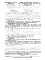 Đề thi hóa học tuyển sinh vào lớp 10 chuyên Quảng Nam