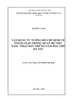 Vận dụng tư tưởng Hồ Chí Minh về ngoại giao trong quan hệ Việt Nam  Nhật Bản những năm đầu thế kỷ XXI