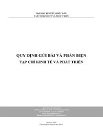 Quy định gửi bài và phản biện Tạp chí kinh tế và Phát triển