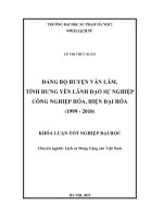 Đảng bộ huyện văn lâm, tỉnh hưng yên lãnh đạo sự nghiệp công nghiệp hóa, hiện đại hóa (1999   2010) 