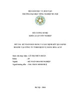 Đề tài kế toán bán hàng và xác định kết quả kinh doanh tại công ty TNHH dịch vụ hàng hóa ACSV 