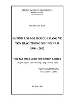 Đường lối đổi mới của đảng về tôn giáo trong những năm 1990   2012 