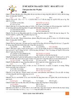 25 ĐỀ KIỂM TRA HOÁ HỮU CƠ 12 ÔN THI THPT QUỐC GIA