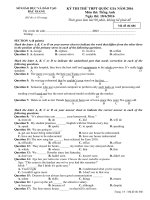 Đề thi thử THPTQG môn tiếng anh tỉnh Bắc Giang