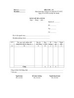 Mẫu bảng kê mua hàng