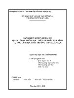 SKKN QUẢN lí dạy THÊM, học THÊM để PHÁT HUY TÍNH tự học của học SINH TRƯỜNG THPT XUÂN lộc 