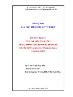 giáo án TÍCH hợp môn TOÁN lớp 7 TRONG bài ôn tập CHƯƠNG III ThỐNG kê với các môn GIÁO dục CÔNG dân, địa lí và CÔNG NGHỆ