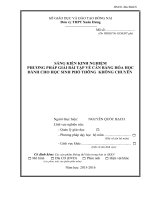 skkn PHƯƠNG PHÁP GIẢI bài tập về cân BẰNG hóa học DÀNH CHO học SINH PHỔ THÔNG KHÔNG CHUYÊN 