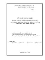 skkn NGHIÊN cứu đổi mới PHƯƠNG PHÁP GIẢNG dạy một số TIẾT học GIÁO dục QUỐC PHÒNG và AN NINH THEO HÌNH THỨC NHÓM học tập 