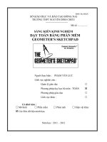 SÁNG KIẾN KINH NGHIỆM dạy TOÁN BẰNG PHẦN mềm GEOMETER’S SKETCHPAD 