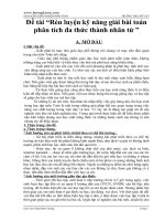 SKKN rèn luyện kỹ năng giải bài toán phân tích đa thức thành nhân tử  