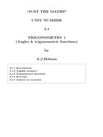 Học toán bằng tiếng anh phần lượng giác   (TRIGONOMETRY)