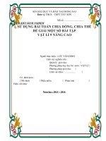 skkn sử DỤNG bài TOÁN CHIA DÒNG, CHIA THẾ để GIẢI một số bài tập vật lí 9 NÂNG CAO