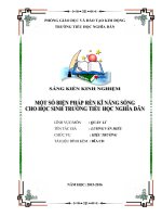 SKKN một số biện pháp rèn kỹ năng sống cho học sinh trường TH nghĩa dân 