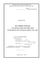 Chuyên đề quá trình lãnh đạo của đảng cộng sản việt nam đi tới thắng lợi cách mạng tháng tám 1945 