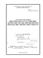skkn BIỆN PHÁP QUẢN lý của PHÓ HIỆU TRƯỞNG đối với VIỆC đổi mới PHƯƠNG PHÁP dạy học TRƯỜNG THPT 