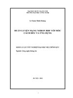 Khóa luận tốt nghiệp ngành công nghệ thông tin huấn luyện mạng nơron RBF với mốc cách đều và ứng dụng 