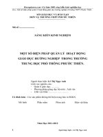 SKKN một số biện pháp quản lí hoạt động giáo dục hướng nghiệp ờ trường THPT phước thiền 