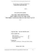 skkn dạy học THEO ĐỊNH HƯỚNG PHÁT TRIỂN NĂNG lực học SINH tìm NHIỀU CÁCH GIẢI CHO các bài TOÁN vật lý