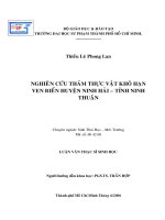Luận văn nghiên cứu thảm thực vật khô hạn ven biển huyện ninh hải – tỉnh ninh thuận