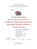 SKKN hướng dẫn học sinh lớp 11 THPT nghiên cứu khoa học ở lĩnh vực khoa học xã hội và hành vi  từ môn ngữ văn 