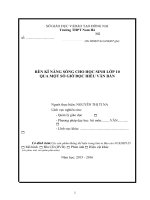 skkn rèn kĩ NĂNG SỐNG CHO học SINH lớp 10 QUA một số GIỜ đọc HIỂU văn bản 