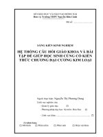sáng kiến kinh nghiệm hệ thống câu hỏi giáo khoa và bài tập để giúp học sinh củng cố kiến thức chương đại cương kim loại 