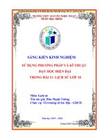 SKKN sử dụng phương pháp và kĩ thuật dạy học hiện đại trong bài 11   lịch sử 10 