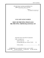 skkn một số PHƯƠNG PHÁP GIẢI hệ PHƯƠNG TRÌNH đại số HAI ẩn