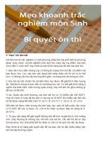Mẹo khoanh trắc nghiệm môn Sinh  Bí kíp ôn thi