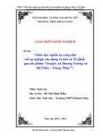 SKKN giáo dục nghĩa vụ công dân với sự nghiệp xây dựng và bảo vệ tổ quốc qua tác phẩm “truyện an dương vương và mị châu  trọng thủy” 