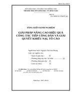 skkn GIẢI PHÁP NÂNG CAO HIỆU QUẢ CÔNG tác TIẾP CÔNG dân và GIẢI QUYẾT KHIẾU nại, tố cáo
