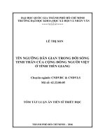 Tín ngưỡng dân gian trong đời sống tinh thần của cộng đồng người việt ở tỉnh tiền giang