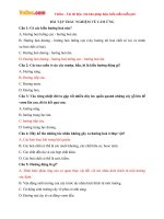 Bài tập trắc nghiệm về cảm ứng Sinh học lớp 11